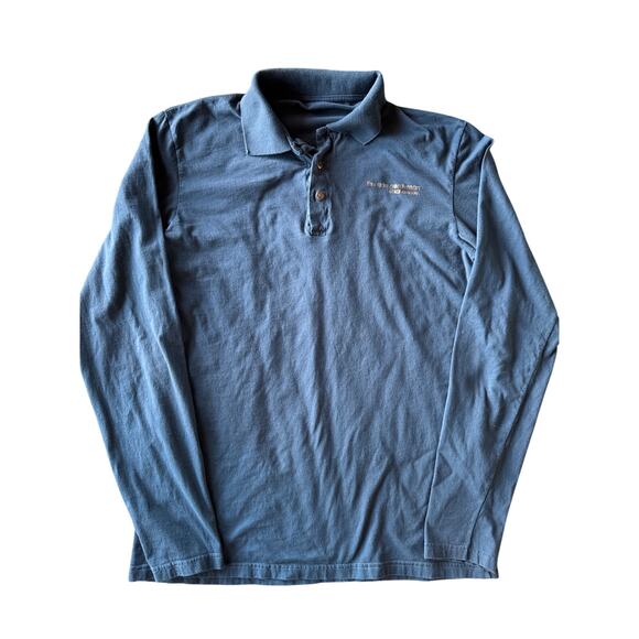 Dolce & Gabbana L/XL Blue/Gray Gentleman Long Sleeve Cotton Fitted Polo - Picture 2 of 10